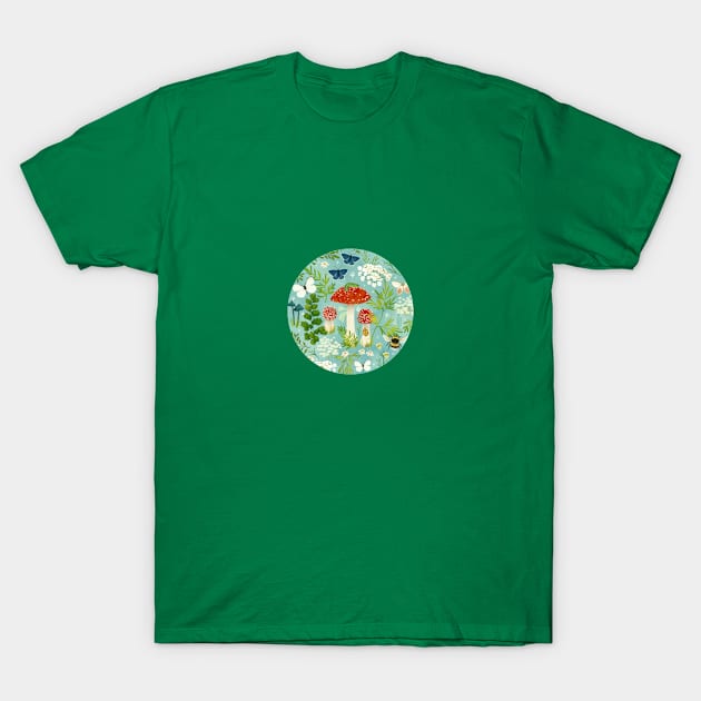 In my garden (soft blue) T-Shirt by katherinequinnillustration